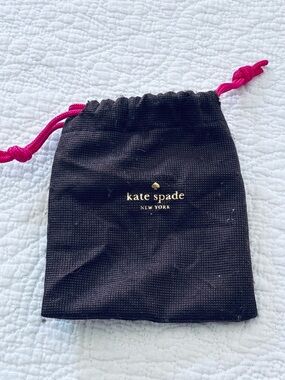 ❗️Kate Spade Brown Jewelry Pouch with Pink Drawstring
